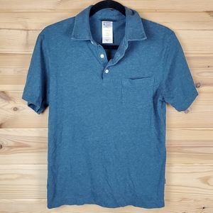 Patagonia Heather Gray Blue Short‎ Sleeve Polo Shirt Men's Size XS